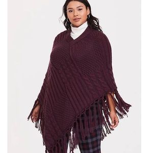 Burgundy Torrid Poncho